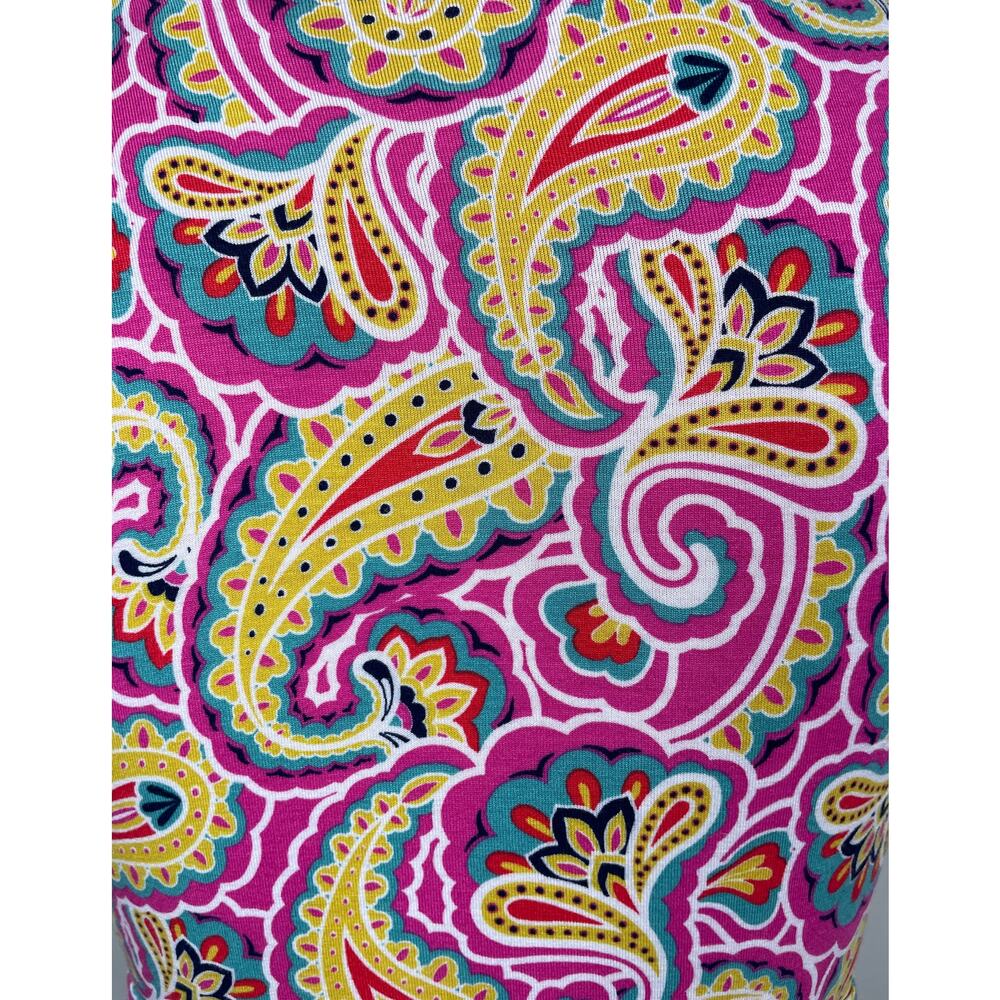 Boden Evangeline Jersey Faux Wrap Dress Pink Paisley Stretch Colorful 8 Petite - Picture 5 of 12